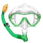 Kids Snorkel Set for Boys Girls Youth Junior Age from 5-13 Years Old Upgraded Dry Top Snorkel Mask Snorkeling Gear with Carrying Bag for Pool Swimming Diving Water Park Beach Vacation