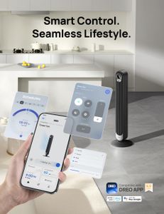 DREO 42" Smart Tower Fan – 9-Speed Bladeless, Silent, WiFi/Alexa, Oscillating