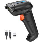 Tera Barcode Scanner Wireless with Battery Level Indicator (2.4Ghz Wireless+USB 2.0 Wired) 1D Barcode Reader USB Handheld Bar Code Scanner, Design Patent: EU008489413, 5100 Black
