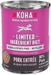 KOHA Limited Ingredient Diet Pork Entrée for Dogs- Sensitive Stomach Canned Dog Food - High Protein, No Fillers Pate Dog Food - 13 oz Pack of 12