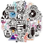 Music Notes Laser Stickers 50pcs, Music Note Holographic Vinyl Stickers and Decals, Waterproof Stickers for Laptop Water Bottles Notebook Luggage (Music Notes)