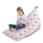 Everfunny Stuffed Animal Bean Bag Chair Kids Toy Storage Organizer Stuffie Seat, Foldable Floor Chair Toy Storage Bean Bag Chair Seat for Kids, Childrens Extra Large Super Soft Velvet, Cover Only