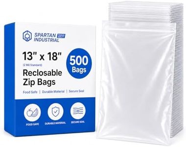 13” X 18” (500 Count) 2 Mil Clear Reclosable Zip Plastic Poly Bags