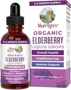 Organic Elderberry Syrup Black Sambucus Liquid Drops by MaryRuth’s for Immune Support | Flavored with Raspberry & Blueberry for Health & Wellness | Vegan, Non-GMO & Gluten Free | 30 Servings