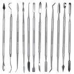 Ketofa 12 Pcs Carving Knife Tool kit Double Ended Stainless Steel Pottery Sculpture Modeling Carving Tools for DIY Set Dental Wax Carvers Set Clay Sculpting Tool Sets