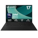 LG gram 17Z90T - 17 Inch 2.5K IPS Ultra-Lightweight Laptop, Intel Core Ultra 7 255H - EVO Edition, 16GB RAM, 1TB SSD, Windows 11 Home, gram Hybrid AI, Copilot, Black (2025)