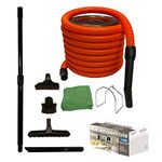 VPC Central Vacuum Garage/Utility Premium Accessory Kit | 4-Piece Deluxe Cleaning Attachments |Multi-Purpose Microfiber Cloth | Designed to Fit All Brands