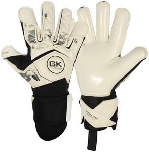 GK Saver Football Goalkeeper Goalie Gloves |Anti-Slip Grip Palms |Alpha Series |Goalkeeping GK Gloves Size 6 to 11 (Alpha A3 Cream, Size 7)
