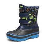 DREAM PAIRS Big Kid Ducko Boys & Girls Black N.Green Waterproof Winter Snow Boots Size 4 M US Big Kid