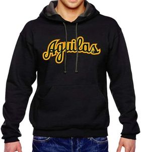 Peligro Sports Aguilas - Black Hooded with black-gold-orange cursive letters (Small)
