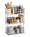 GM90 COLLECTION 3 Tier Kitchen Wall Mounted Rack, Stainless Steel Wall Organizer for Spice Boxes, Masala Containers, Jars & Utensils, Storage Shelf Stand for Home