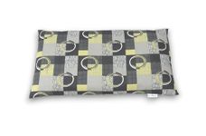 NutriBuck® Buckwheat Hulls Pillow | Standard Size | 15" x 25" inch | Pillow for Neck Pain | Shoulder Pain | Back Pain | Other Sleeping Problem | (Grey & Yellow Circle Design)