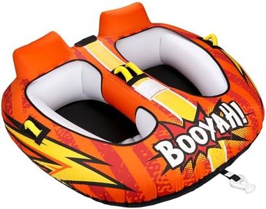 PuroShelt Towable Tubes for Boating Water Tubes - 2 Person 360° wrap, Heavy Duty Boat Tubes & Towables, EVA Foam Pads, Drainage, Quick Connector (F-1007)