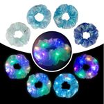 4Pcs LED Hair Ties with Multiple Light Modes for Women/Girls: Glowing Hair Accessories for Rave, Christmas, and Neon Parties