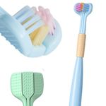 Athelas 3 sided kids toothbrush for boys ages 2 to 6 | Unique ultra soft bristles three side tooth brush for deep cleaning for kid boy child under 6 years old (Blue)