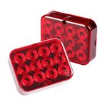 Qiping 2 Pack RED Rear Fog Lights LED 12V with E-Mark for Trailer, Trucks, Tractor, Caravans