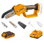INGCO Cordless Pruner Saw, 5 m/s, With Battery & Charger, With Saw Chain & Saw Bar