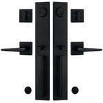 TMC Double Door Handlset for Front Door in Matte Black (Keyed Entry Handle and Dummy Hanlset Set),MDHST2016DB-DOUBLE