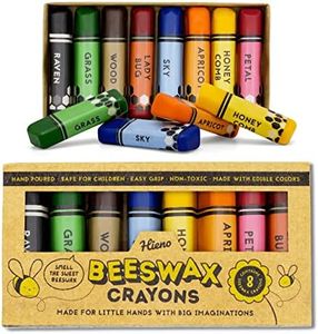 Hieno 100% Pure Beeswax Crayons Non Toxic Handmade – Natural Jumbo Crayons Safe for Kids and Toddlers - With Natural Food Coloring – Crayons for Toddlers Shaped for Perfect Grip (Trapezoidal)