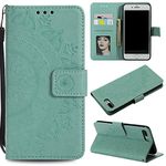 EYZUTAK Mandala Phone Cover for iPhone se 2022 5G iPhone7 iPhone8 iPhone se 2020,Ultra Slim Flip Case with Card Slot,Magnetic Closure,Embossing PU leather Case with Stand Function,Foldable Motif-Green