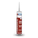 ABRO Advanced Black Silicone Caulk for Kitchen & Bathroom - Silicone Sealant, 5X Stronger Adhesion, Shrink & Crack Proof - 260 ml Cartridge, Black, Pack of 1