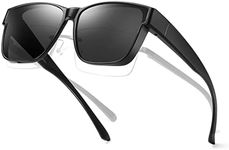 TIGA VINTA Polarized Fit Over Glasses Sunglasses for Women UV Protection Trendy Oval Wrap Around Goggles Shades Eyewear