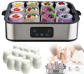 Automatic Yogurt Maker,1400ML Yogurt Maker Machine with LCD Display,Multi-Function Electric Yogurt Machine,Adjustable Temperature & Time Control for Homemade Yogurt,Yogurt Jar with 8 Lids (2200ml)