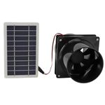 Solar Powered Fan, 10W 12V Solar Powered Exhaust Fan Efficient Cooling Energy Saving Exhaust Fan Ventilation Fan Kit for Pet House Chicken Coop RV Greenhouse