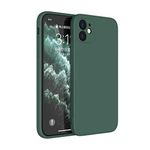 Liquid Silicone Case Compatible with iPhone 12 Mini 5.4", Anti Scratch & Fingerprint, Microfiber Liner Shockproof Soft Full Body Gel Rubber Enhanced Camera & Screen Drop Protection, Midnight Green