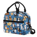 HELLHERO Puppy Dog Lunch Bags Insulated Lunch Tote Bags Reusable Lunch Box Thermal Cooler Lunchbag Meal Bento Organizer for Women Men Girls Boys with Containers Travel School Picnic