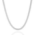 QUADRI - Mens Cuban Link Chain 5mm - 925 Sterling Silver Necklace - Italian Diamond Cut Silver Chain - 22 Inch - Men's Necklaces Premium Quality - Gift Box Included