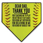 ChalkTalkSPORTS Softball Stiches Home Plate Plaque | Dear Dad | Ready to Autograph