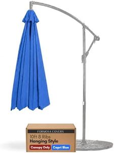 Formosa Covers Replacement Umbrella Canopy for 10ft 8 Rib Hanging Market Outdoor Patio Shade Ribs Length 58" to 60" (Canopy Only) (Capri Blue)