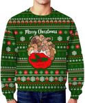 Mens Christmas Ugly Sweaters Funny 3D Graphic Dirty Dildos Secret Crewneck Sweatshirts Long Sleeve Pullover