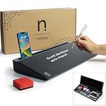 Notera Wedge Desktop Whiteboard - All-in-One Desk Whiteboard & Desk Tidy Organiser. This Glass Whiteboard is Ideal as a Small Office Whiteboard & Store for Home Office Accessories. (Black, 40cm)