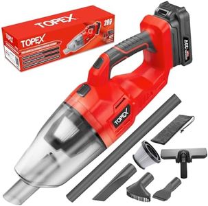 TOPEX High Suction 20V Cordless Handheld Vacuum Cleaner - Wet and Dry, Powerful Cleaning, Lightweight, and Versatile Attachments Included