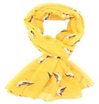 LilyRosa Puffin Scarf Silver Grey Blue Green Turquoise Scarfs Wrap Scarves Puffins Bird Birds (Yellow)