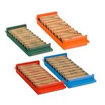 BankSupplies Plastic Rolled Coin Storage Trays | Penny, Nickel, Dime, Quarter | Coin Tray Set | Port-A-Count | Rolled Coin Holder | Stackable Sorting Tray | Labeled Tray Ends