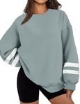 WIHOLL Fall Clothes for Womens 2024 Fashion Trendy Long Sleeve Sweatshirts Crewneck Winter Outfits Tops Oversized Casual Pullover Light Green XL