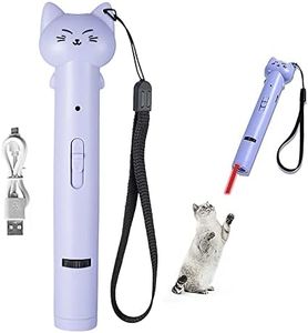 PARTSPOWER Laser Pointer Interative Cat Toy for Cats to Chase, Rechargeable Red Laser Light Pointer Exercises Training Tool for Kittens Cats Dogs (Purple)