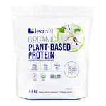 LEANFIT ORGANIC PLANT-BASED PROTEIN, Natural Vanilla - Vegan, Soy Free, Gluten Free, Dairy Free, Sugar Free - 21g Protein, 53 Servings, 1.5kg Tub