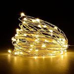 Jsdoin Fairy Lights, 2 PCS 50 LED Battery Operated String Lights Copper Wire Light for Indoor Outdoor Lighting, Bedroom, Wedding Decor, Party, Christmas, Tree Decoration(5M/16ft, Warm White)