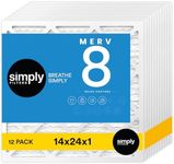 Simply Filters 14x24x1 MERV 8, MPR 600, Air Filter (12 Pack) - Actual Size: 13.75"x23.75"x0.75" HVAC, AC Furnace Air Filter