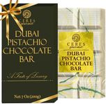 Dubai Chocolate Kunafa Pistachio Bar 7oz | Famous White Chocolate Kunafe Bar | Crispy Kunafe with Pistachio Paste | Gift Idea for All Occasions | Luxurious White Chocolate Kunafa Gift