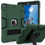 Cantis Case for ipad 9th Generation/iPad 8th Generation/iPad 7th Generation, Slim Heavy Duty Shockproof Rugged Protective Case Built-in Stand for iPad 10.2 inch 2021/2020/2019 (AlpineGreen+Black)