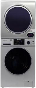 Equator Premium Stackable 15 Lbs Washer 1.62cf 110V+Vented Digi Dryer 3.5cf 110V (Silver)