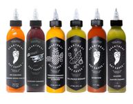 Heartbeat Hot Sauce - Ultimate 6-Pack 2.0 (1 x 177ml Red Habanero, 1 x 177ml Green Jalapeno, 1 x 177ml Blueberry Habanero, 1 x 177ml Pineapple Habanero, 1 x 177ml Scorpion, 1 x 177ml Dill Pickle Serrano)