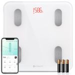 Etekcity Scales for Body Weight, Bathroom Digital Weight Scale for Body Fat, Smart Bluetooth Scale for BMI, and Weight Loss, Sync 13 Data with Other Fitness Apps, White (ESF24)