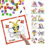 Learning Resources Educational STEM Toy,Mosaic Magnetic Puzzle,300 Foam Building Blocks With 20 Patterns,Math counting Activities, Montessori sensory Art Kit Gift For Boy Girl Kids 4 5 6 7+