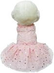 Wolyepor Puppy Cotton Dog Princess Dress Doggy Costume Tutu Apparel Dog Skirt (Large, Pink)